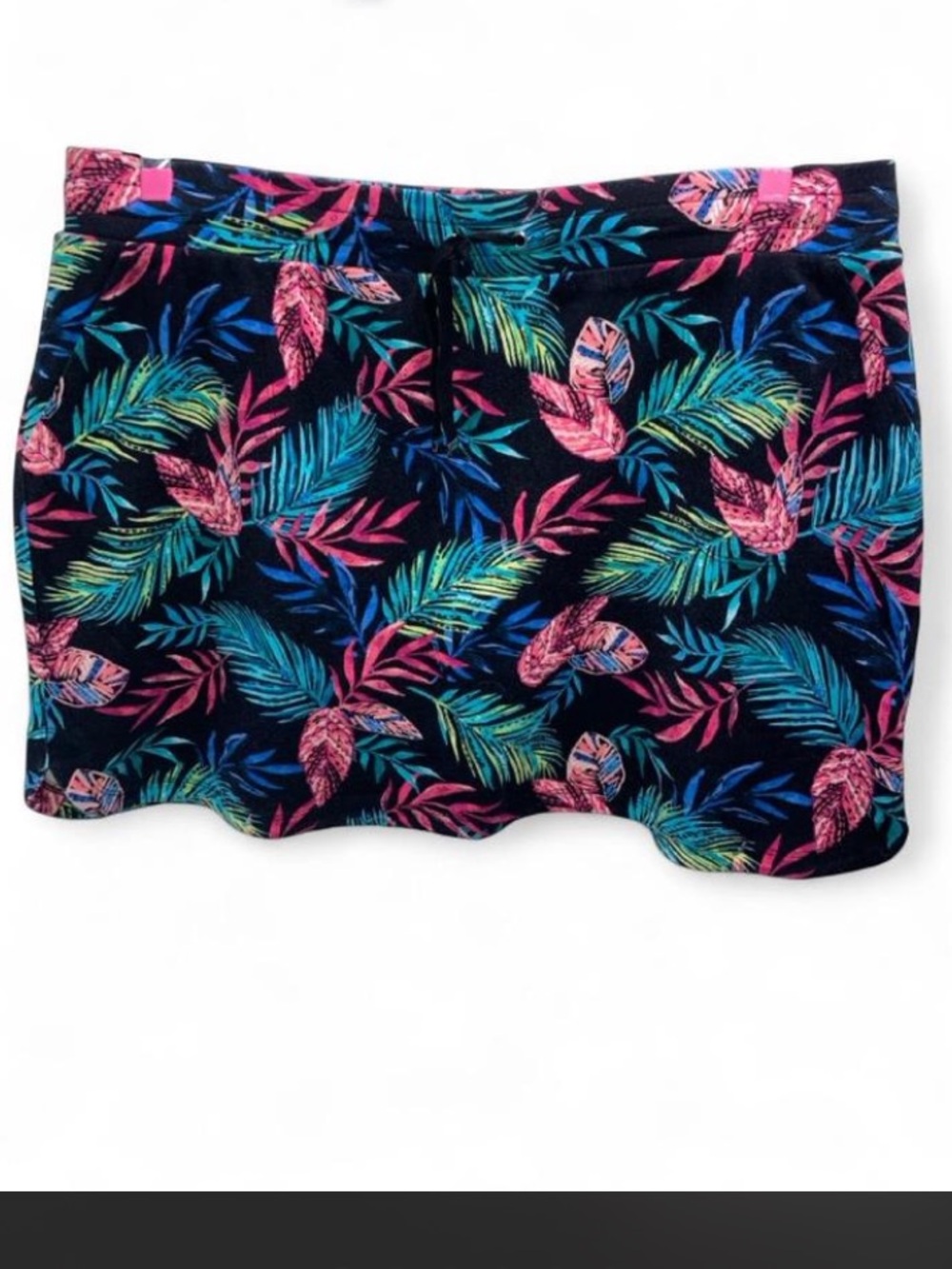 XL tropical black multi color skort
